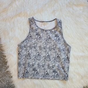 Balance Collection Women's Black and White Snake Print Crop Top